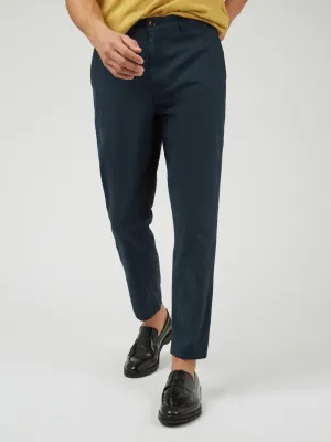 Signature Slim Taper Linen Trousers - Midnight