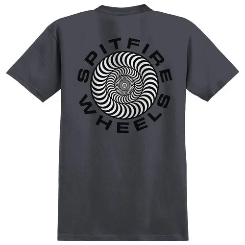 Spitfire Classic '87 Swirl Fill Tee Charcoal w/ BW Print