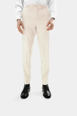 Standard Length Three Quarter Sleeve Wool Pants in Cream