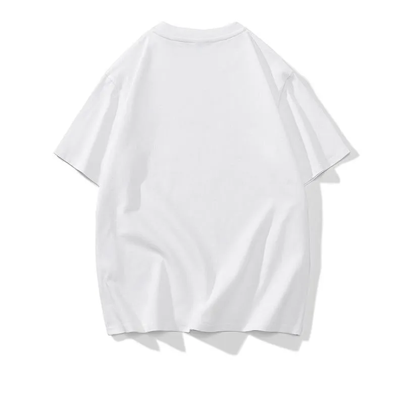 Trendy Versatile Round Neck Simplicity Pure Cotton Short Sleeve Tee