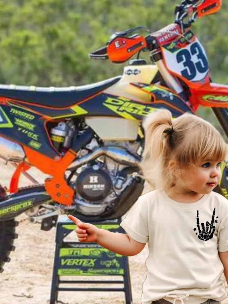 Unisex Toddler Tan Dirt Bike Brap T-shirt