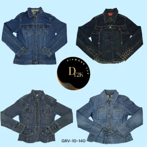 Vintage Embroidered Denim Jacket – Y2K Statement Piece (GRV-10-140)