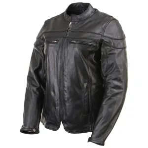 Xelement XS6332 Women's 'Road Queen' Black Premium Leather Motorcycle Rider Jacket with X-Armor Protection